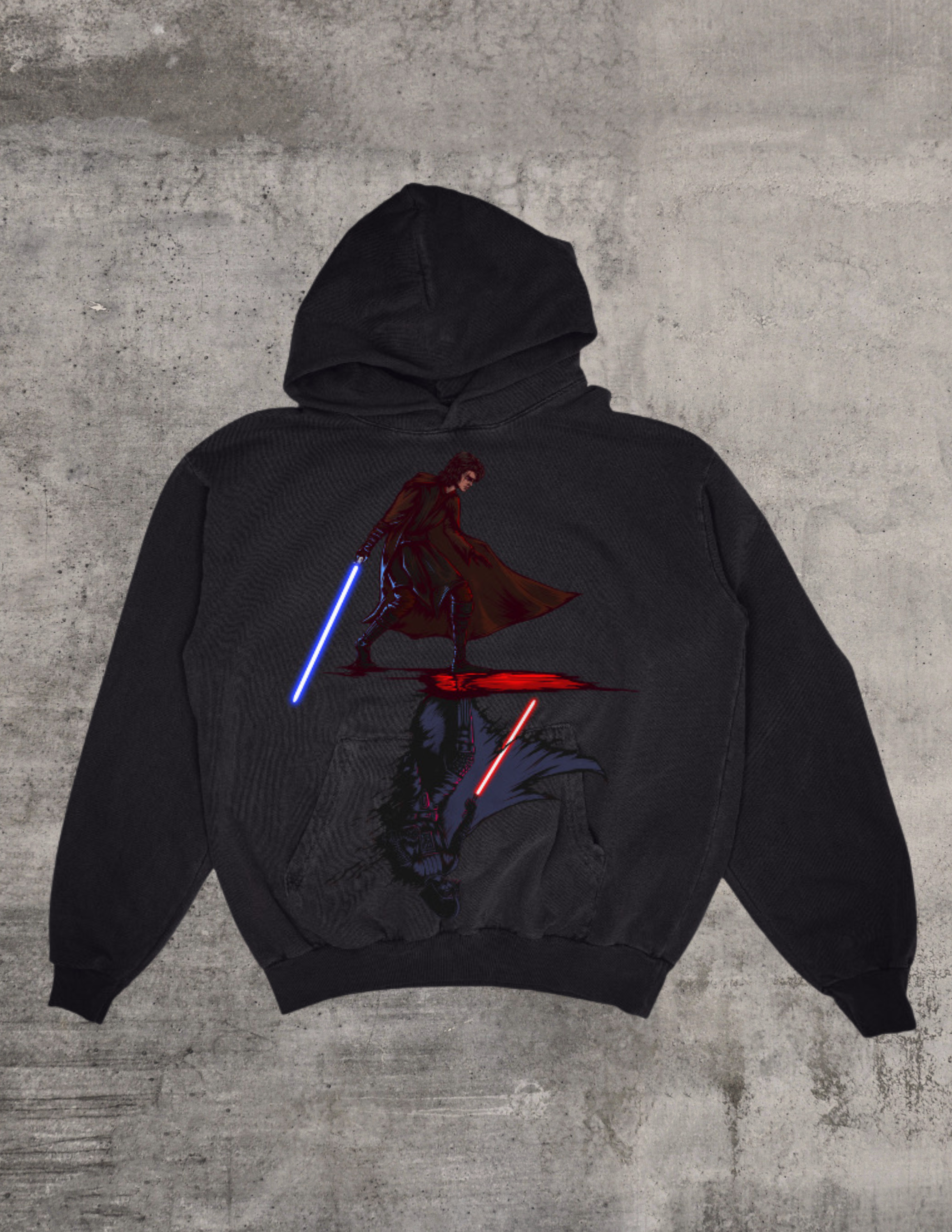 “Dark Side” Premium Hoodie In Off-Black