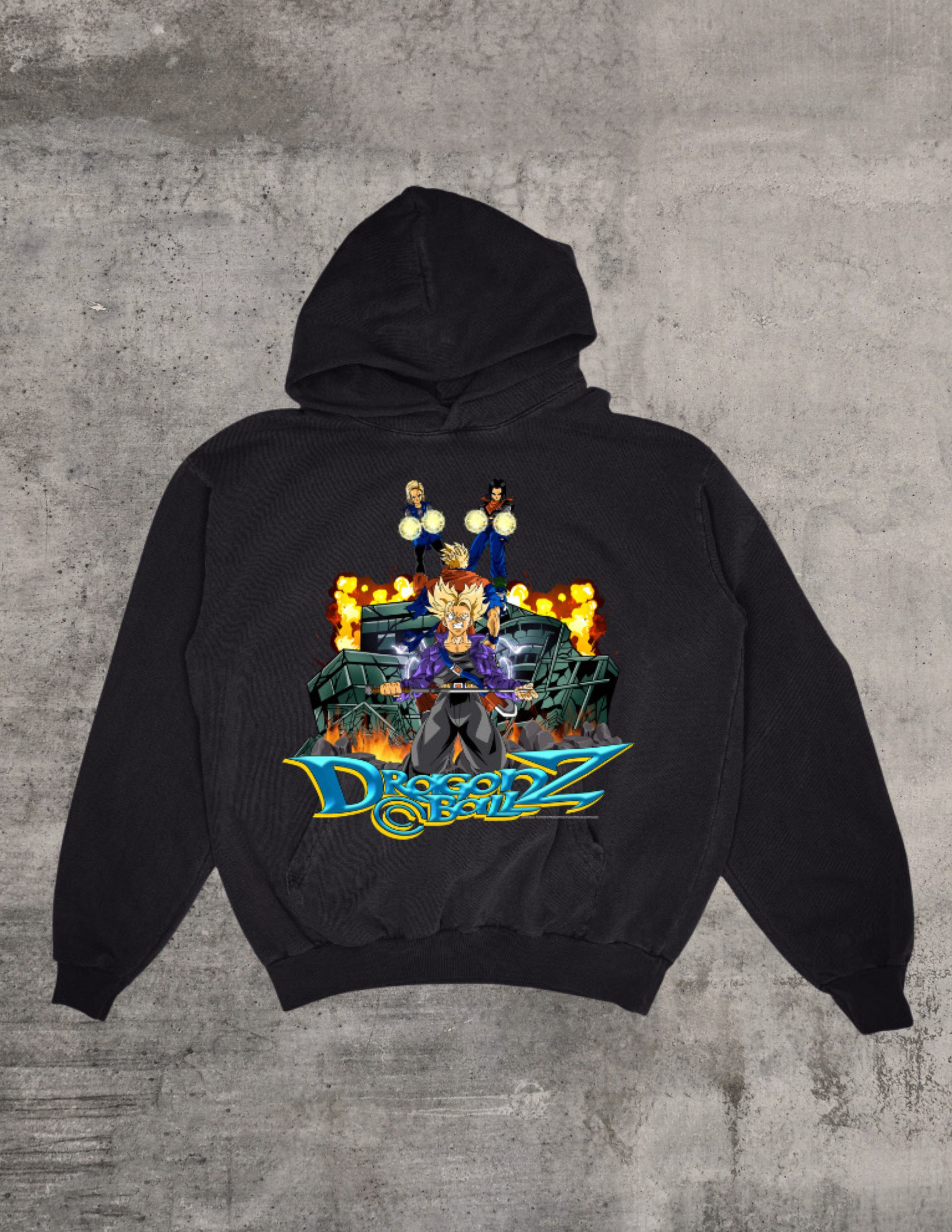 “Androids vs Saiyans” Premium Hoodie In Off-Black