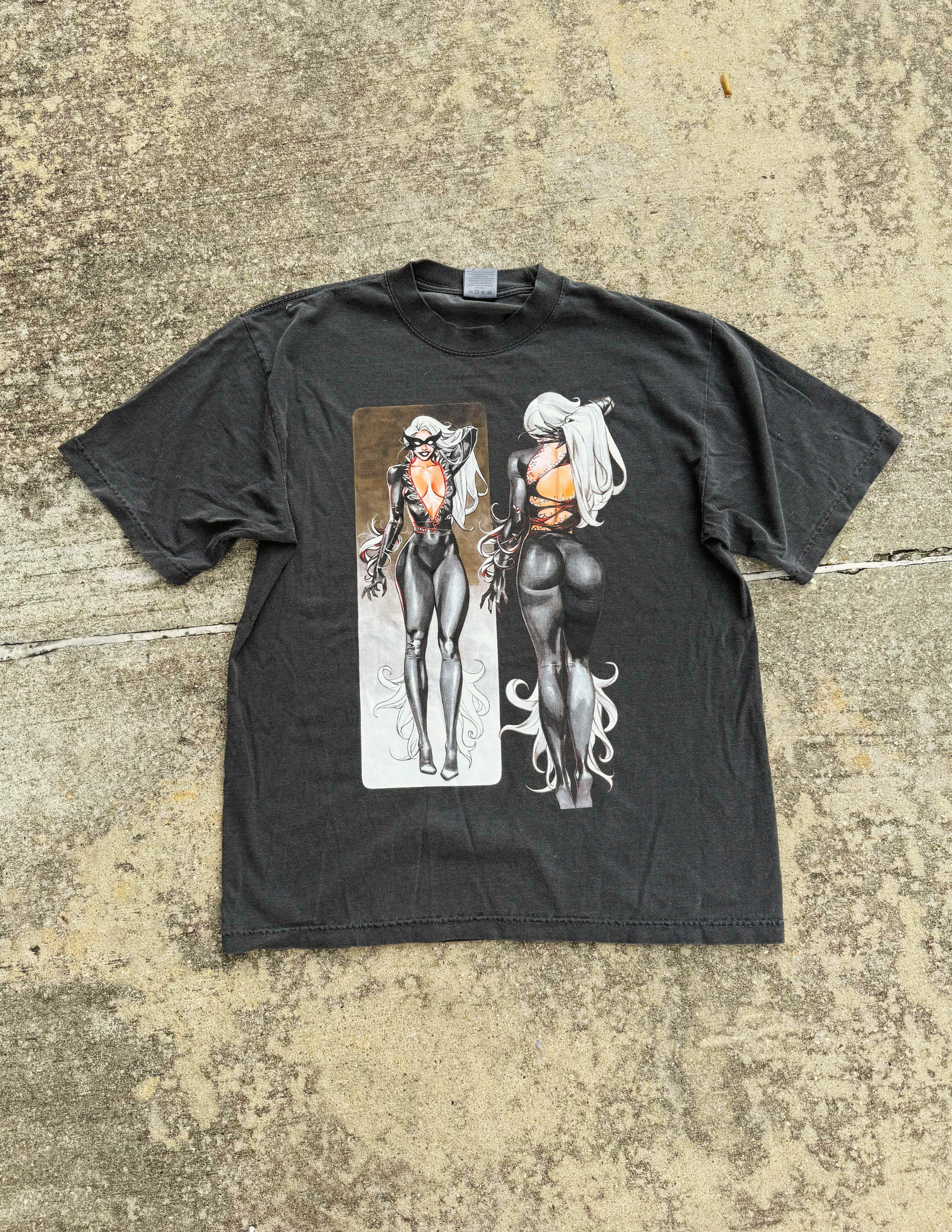 “Venomized Midnight Temptress" Premium Tee In Faded Black