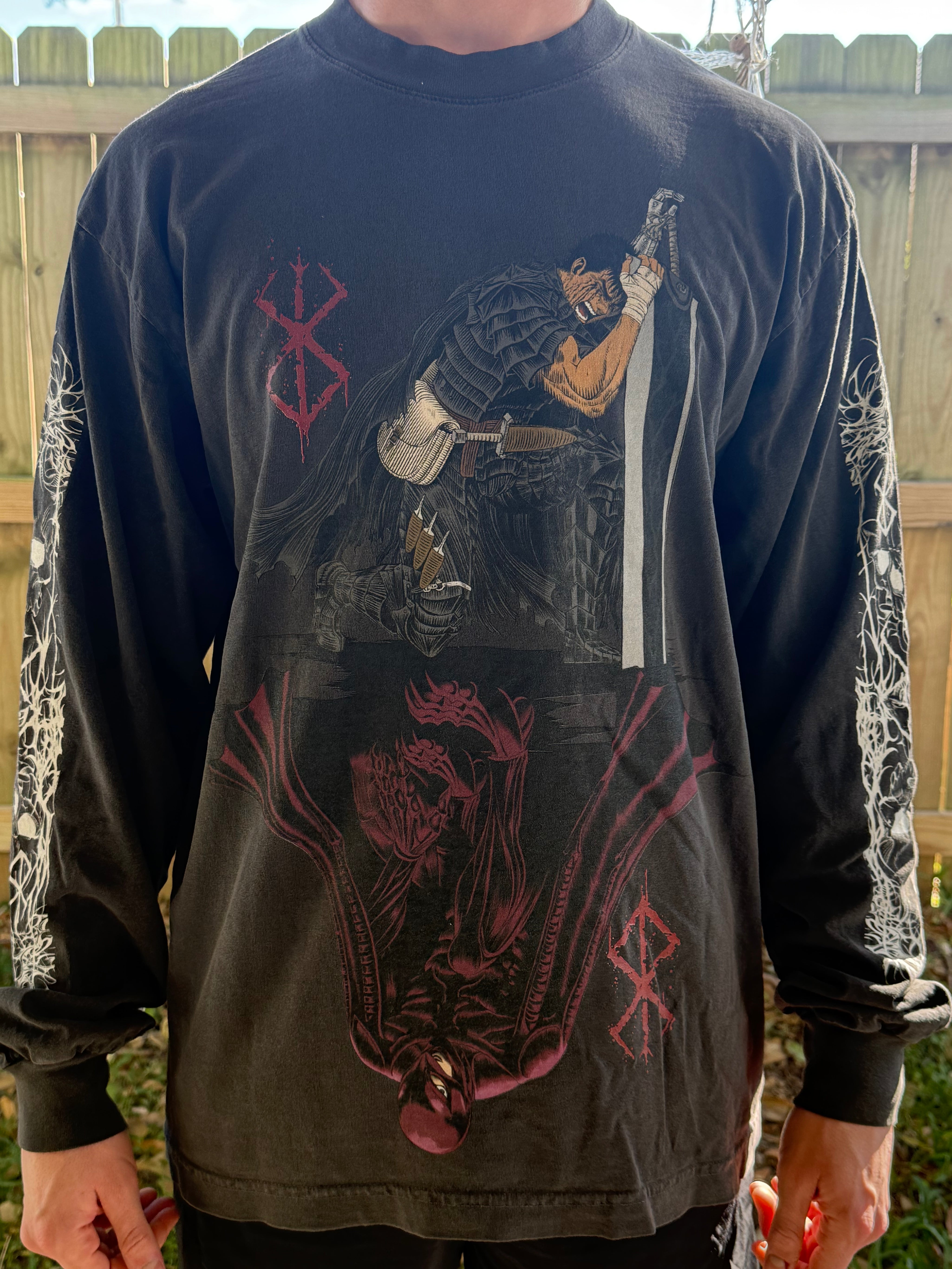 "Despair" Premium Longsleeve Tee in Faded Black