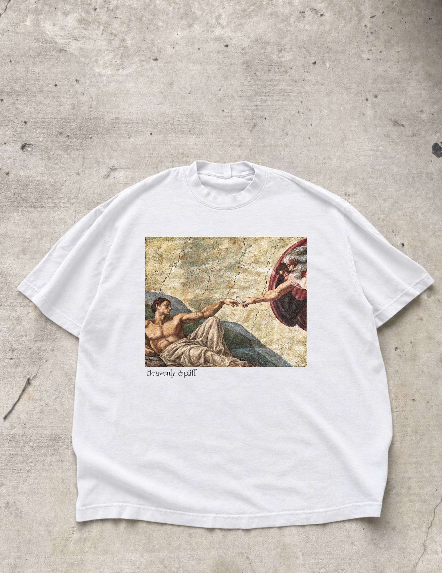 “Heavenly Spliff” Premium Tee in White
