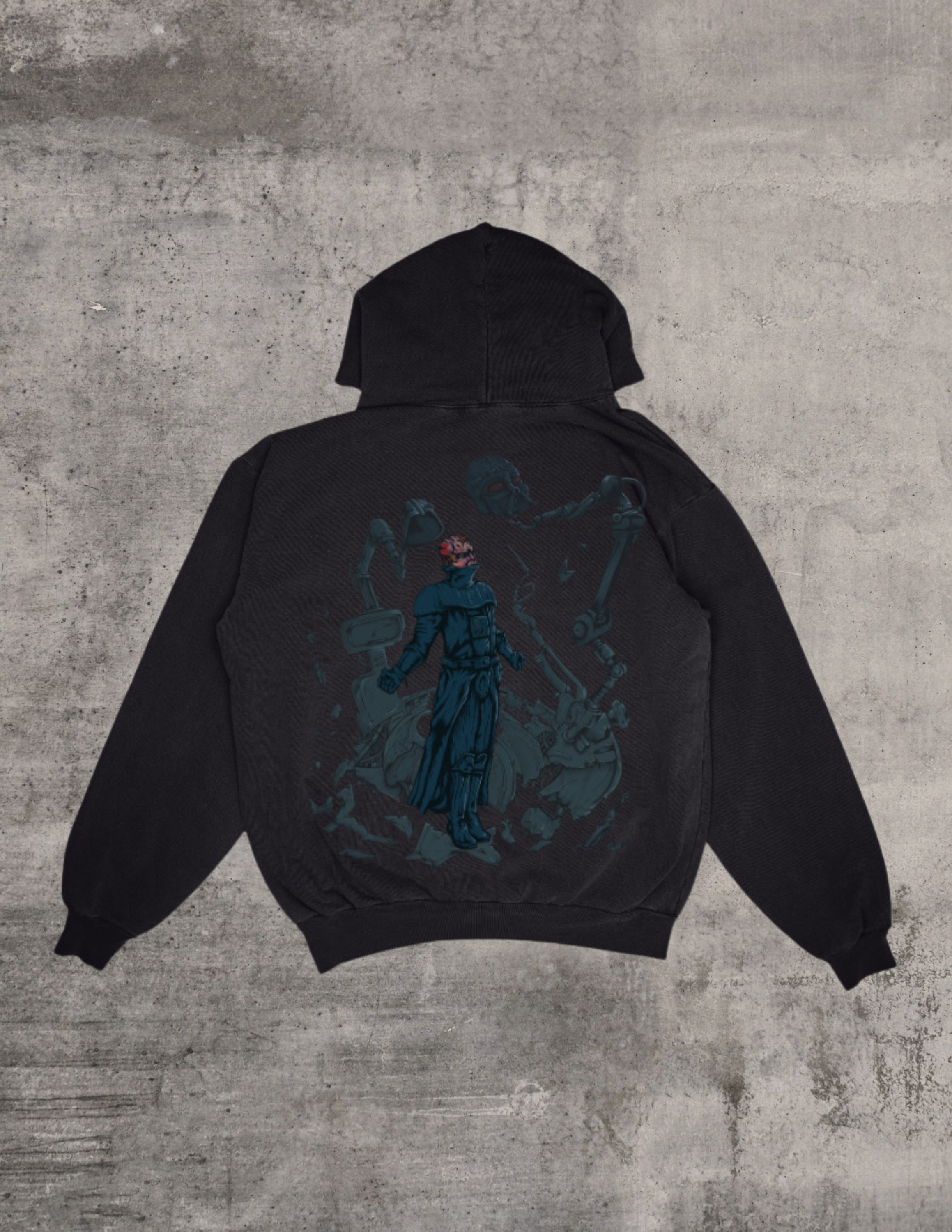 “Dark Side” Premium Hoodie In Off-Black