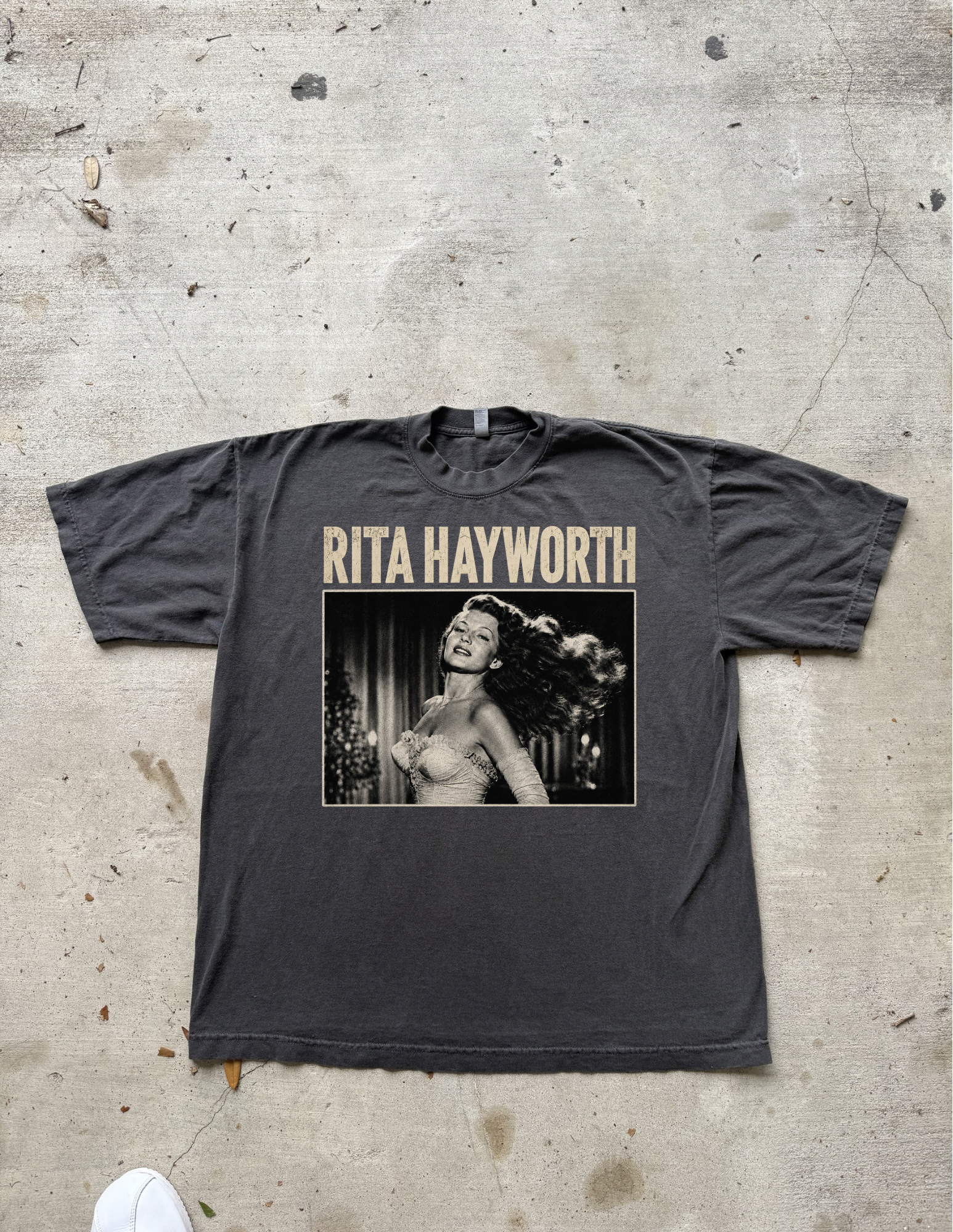 “Hair Flip” Premium Tee in Faded Black