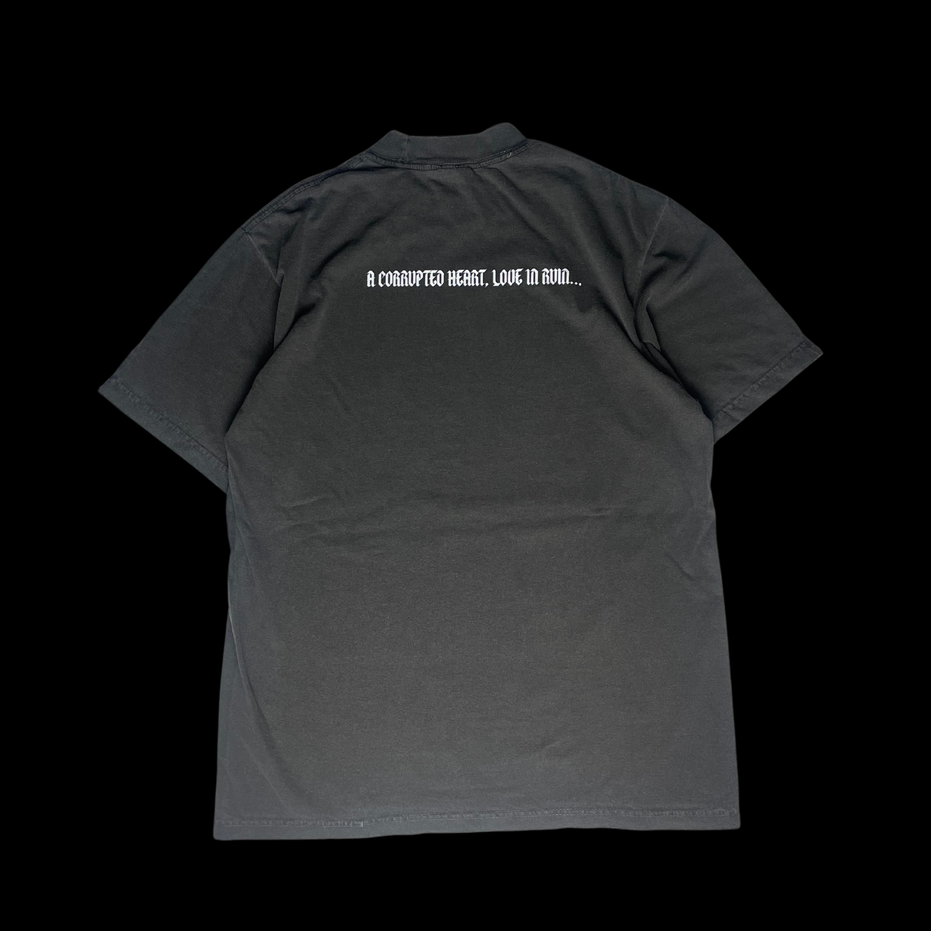 “Corrupted Love" Premium Tee In Faded Black