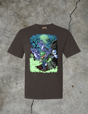 “The Unfriendly Plumber" Essential Tee In Faded Black