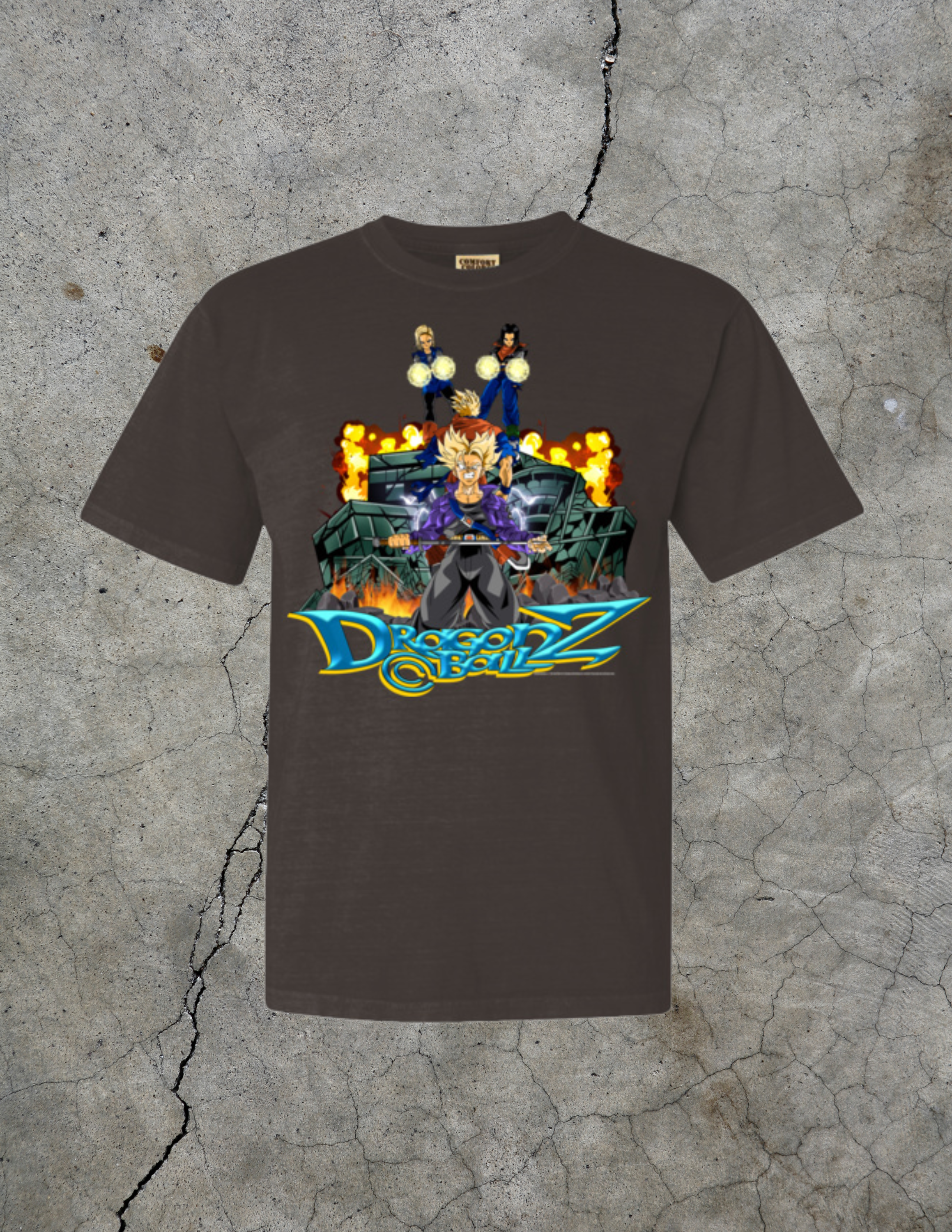 “Androids vs Saiyans” Essential Tee In Faded Black